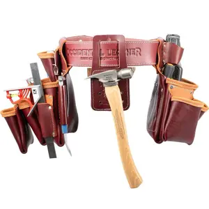 5089 Seven Bag Framer Tool Belt Setup, All About the Seven Bag Framer Tool Belt Setup  Built for framers who need maximum fastener and tool capacity, this ProLeather️ setup features our highest pouch count. Based on the 5080DB design, the left-side faste