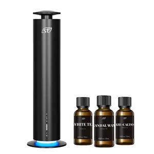 Intelligent Column Aroma Diffuser with Automatic Fragrance Sprayer for Home Bedroom Fresh Air Deodorizing Diffusing Includes 3 Essential Oil Bottles A