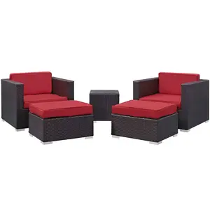 Modway Convene Outdoor Sectional Set - 5-Piece Patio Furniture for Ultimate Comfort