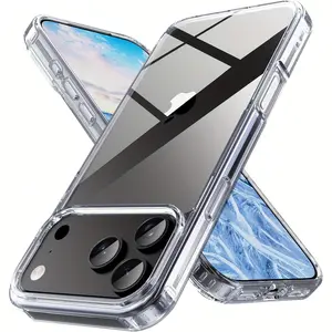 Compatible with iPhone 17 Pro Max, 16, 15, 14, 13, 12, and 11 Pro Max. Minimalist transparent PC hard phone case for a sleek and sophisticated look.