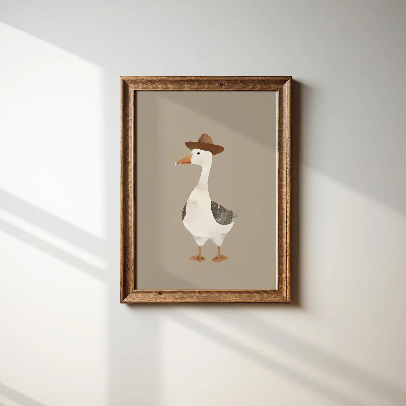 Goose With Hat Nursery Wall Art Animal Print Kids Room Decor Baby Room Poster Playroom Art Woodland Theme Nursery Print