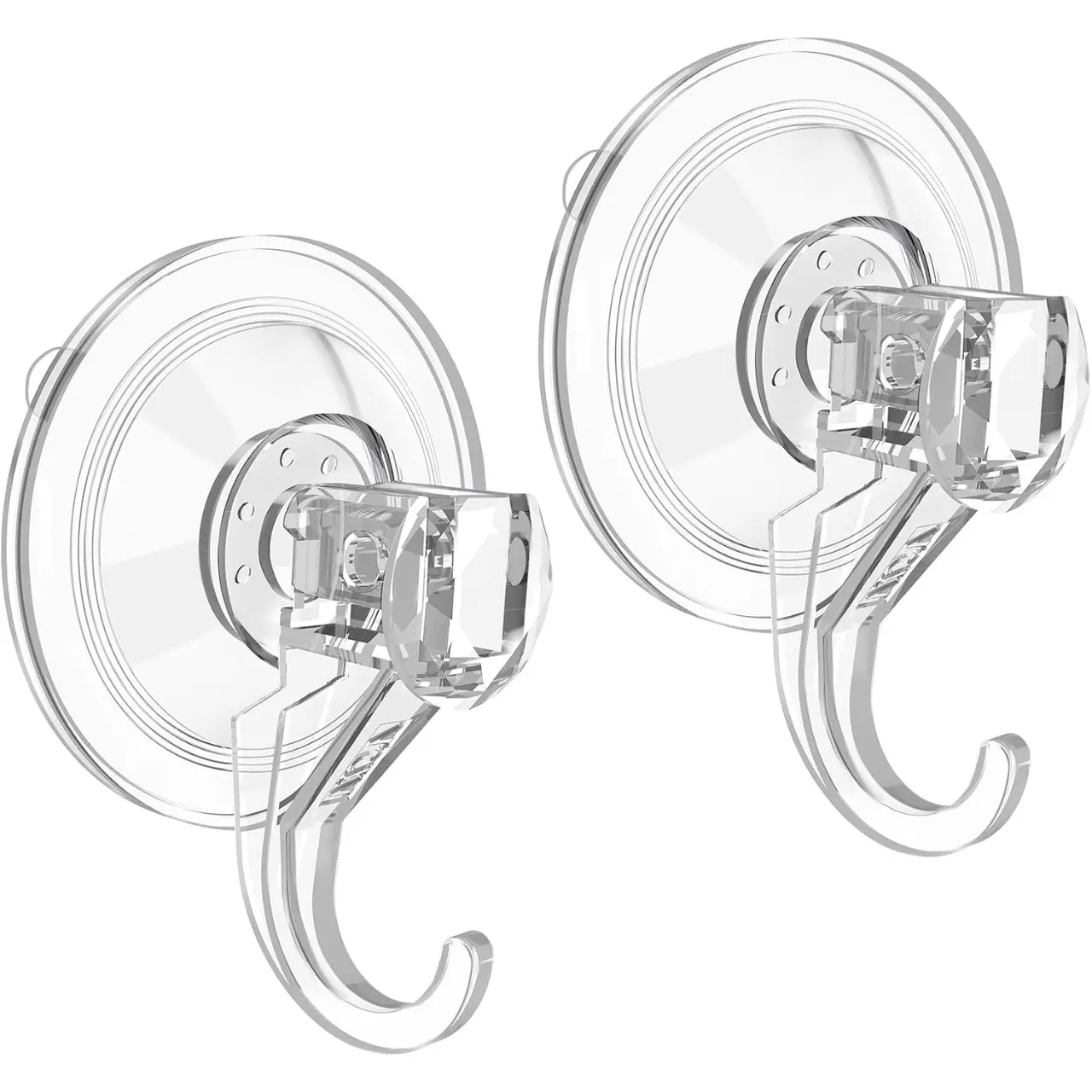 Wreath Hanger, Large Clear Heavy Duty Suction Cup Wreath Hooks 22 LB Removable Strong Window Glass Door Suction Cup Wreath Holder for Halloween Christmas Wreath Decorations - 2 Pcs
