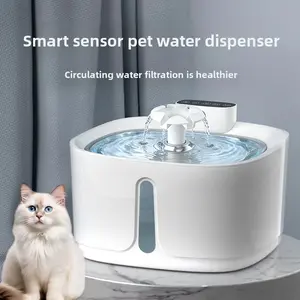 3.2L Wireless Smart Sensor Automatic Cat Water Dispenser, Rechargeable 4000mah, Up to 60 Days Battery Life, Stainless Steel, Water Filter, Suitable for Cats