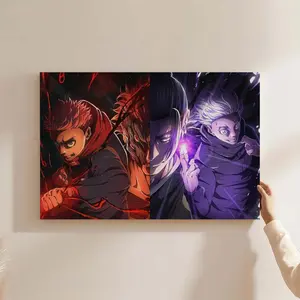 Jujutsu Kaisen Yuji Itadori Sukuna Kenjaku and Satoru Gojo Canvas Painting Japanese Shonen Manga Anime Poster Prints Cursed Battle Graphics Artwork Home Office Studio Lounge Background Wall Hanging