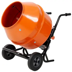 DONEXT Horizontal Portable Cement Mixer, 5CUFT 150L Large Capacity, 1/2HP Motor, 115V 60HZ, 25" Diameter, 3-Prong Grounded Plug, Easy Movement, Efficient Operation, Optimal Dimensions, Orange, CSA Certified