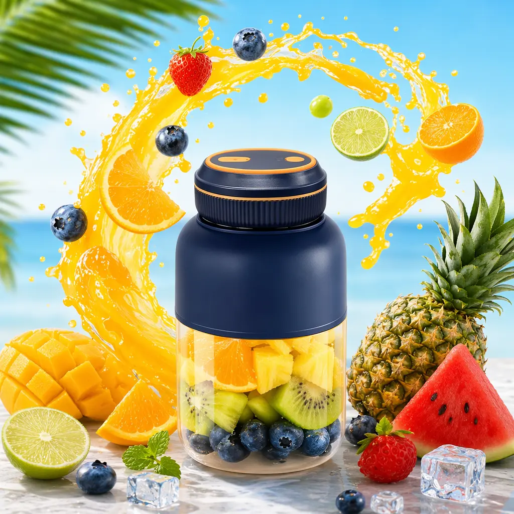 Portable USB Rechargeable Mini Juicer Blender Cup Summer Essential Fruit Smoothie Juice Maker, Random Color Delivery, Kindly Tighten The Juicer Cup Completely Before Using--Bery1
