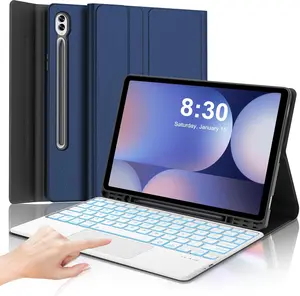 Keyboard Case for  Galaxy Tab S10 Plus/S9FE Plus 12.4", Multi-Touch Trackpad, 7 Color Backlit, Detachable   Keyboard, S Pen Holder,  Folio Cover for Galaxy Tab S10+/S9FE+