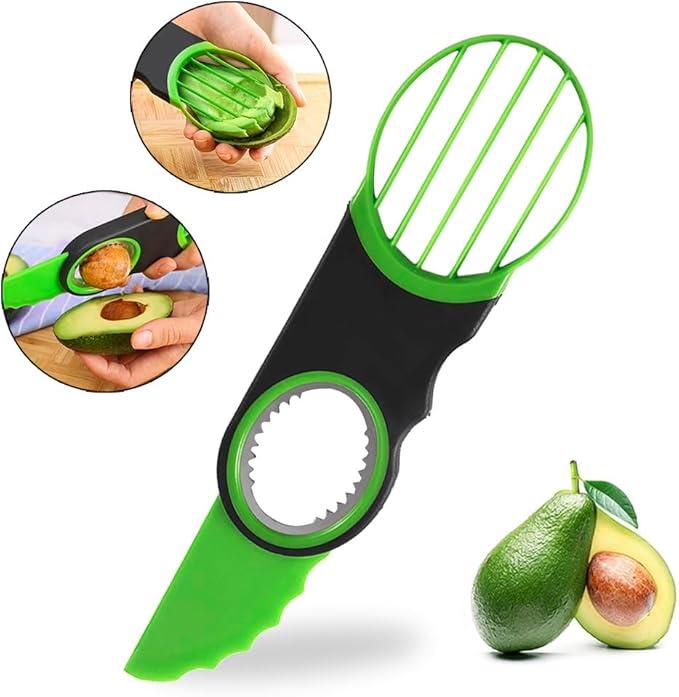 3-in-1 Avocado Slicer - Avocado Peeler | Cutter | Scooper Tool, Kitchen Gadgets Avocado Pit Remover Fruit & Vegetable Tools, for Other Fruits