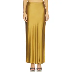 SRG Marion Silk Skirt in Chartreuse