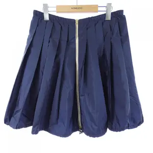 Pre-owned PRADA Nylon Small Leather Goods Light Pleated Skirt Re Skirt