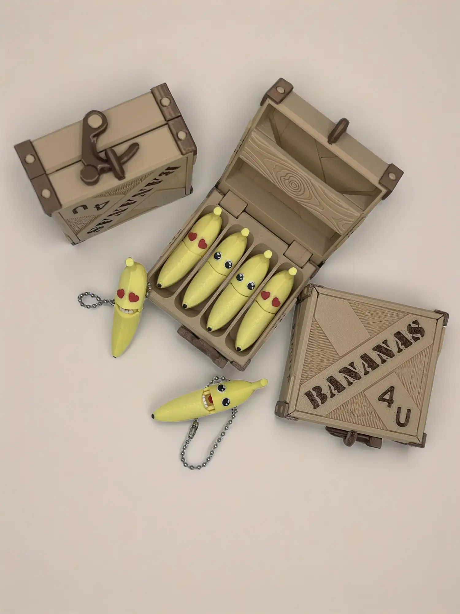 Bananas 4 You Bag Charm Keychain Gift Set - Keychain Attachment for Keys, Backpack Bling