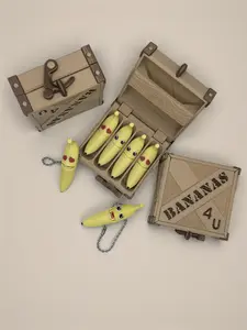 Bananas for You Funny Love Gift Set - Adorable Keychain Bananas with Chain for Keys or Backpack Bling