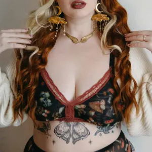 Mystical Mushrooms Printed Bralette 4X/5X