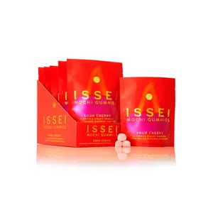 ISSEI Mochi Gummies Six-Pack – Sour Cherry | Soft & Chewy | Award Winning | Gelatin-Free, Non-GMO, Gluten-Free, Plant-Based, Dye-Free | Delicious Snack | 2 Oz (6 Pack, Sour Cherry)
