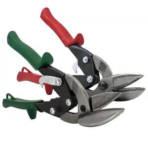 6510c Right and Left Angled Tin Cutting Aviation Snips Set with Forged Blade and Kush'n-Power Comfort Grips