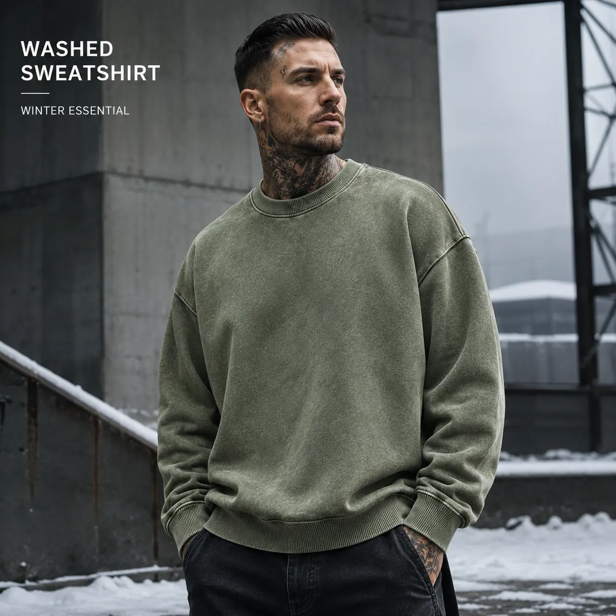 Men's Vintage Pullover Sweatshirt with Washed Texture, Chic Solid Long Sleeve Crewneck with a Faded Look for Casual Streetwear, Classic, Relaxed, Outdoors, Sheer, 90S Kid Aesthetic Cargo Hoodie