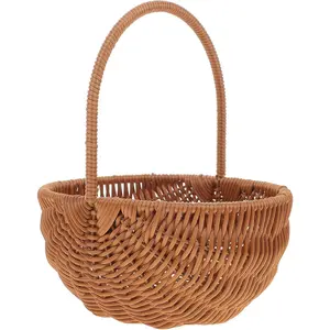 Easter Basket Woven Wicker Basket with Handle, Holder for Easter Egg Hunt And Home Organization