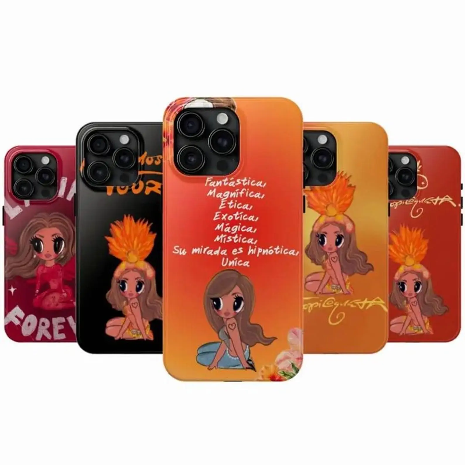 Tropicoqueta Girl Doll Inspired Phone Case for iPhone – Orange Viajando Por El Mundo Tropitour Fan Art Cover – Gift for Latina Music Lover Compatible With iPhone 11–17, Samsung S24–S26