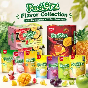 AMOS PeelErz Gummy Candy Variety Pack, 7 Fruity 85g Pouches + 2 Box Favorites, Peelable Soft Gummies, Real Fruit Juice, Fun Chewy Candy Assortment Gift Box
