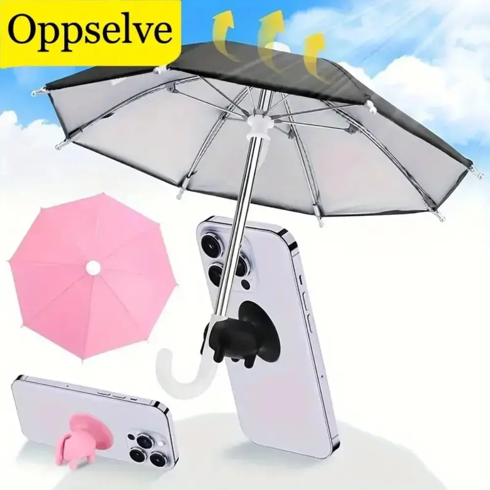 1pc Mini Mobile Phone Sunshade Umbrella Set, Outdoor Anti-Glare Portable Umbrella, with Accessories, Rain and Sun Protection 1pc Mini Mobile Phone Sunshade Umbrella Set, Outdoor Anti-Glare Portable Umbrella, with Accessories, Rain and Sun Protection