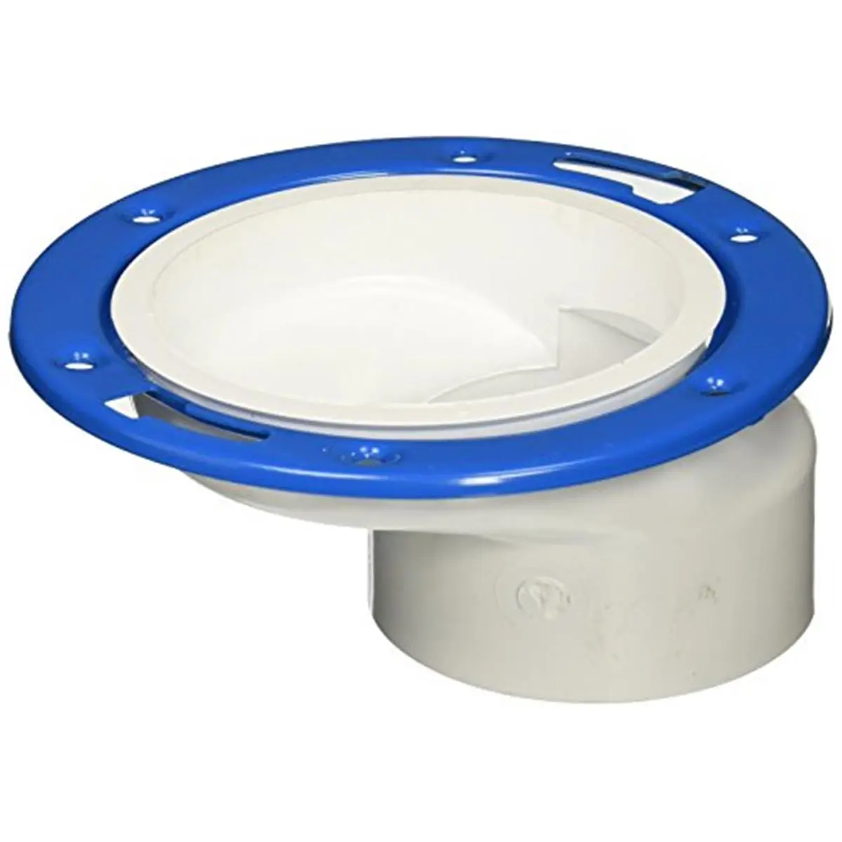 212 MAIN PVC Offset Closet Flange (Charlotte Pipe & Foundry 00820 0600HA), 4 x 3 in. Solvent Weld Toilet Mount for Sch. 40, Adjustable Rings, Mounting Toilet Base to Drain Pipe for Boating Water Sports