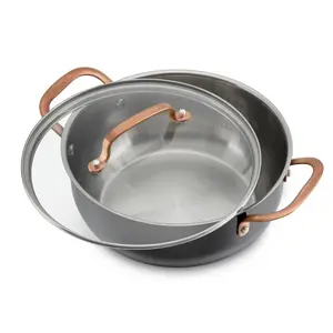 Cuisinart 4.5qt Matte Black Stainless with Blush Bronze Dutch Oven with Cover: Black Stainless Steel Cookware, 10" Diameter