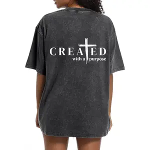 Holafish Print Oversized Cotton Solid Drop Shoulder T-Shirts for Mens Vintage Streetwear Basic Tees Baggy Hip Hop Unisex Tops Acid Wash T shirt Unisex