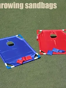Portable Foldable Durable Bean Bag Throwing Game Set, No Batteries Needed, and Blue, Perfect for Outdoor Parties, Camping, Backyard Fun