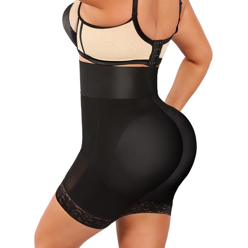 QOU Highwaist Girdle BBL Shorts,Hip Lift Compression body shapewear,high waist short,Tummy Control Fajas Colombianas waist trainers,Sexy Non Slip,Butt Lift Body Shaper,Minimalist Basic Comfort fajas Fit Womenswear,faja strapless Seamless Check Black