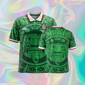 1998 World Cup Mexico National Team Home Short Sleeve Retro Soccer Jersey Greener