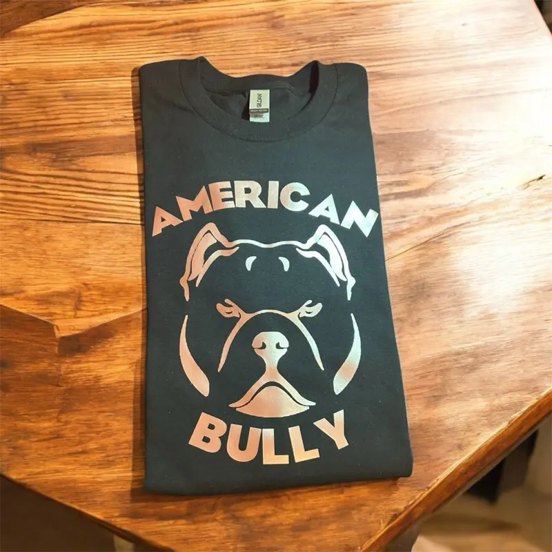 American Bully T-shirts - Black T-shirt Featuring "AMERICAN BULLY" Design with Dog Graphic