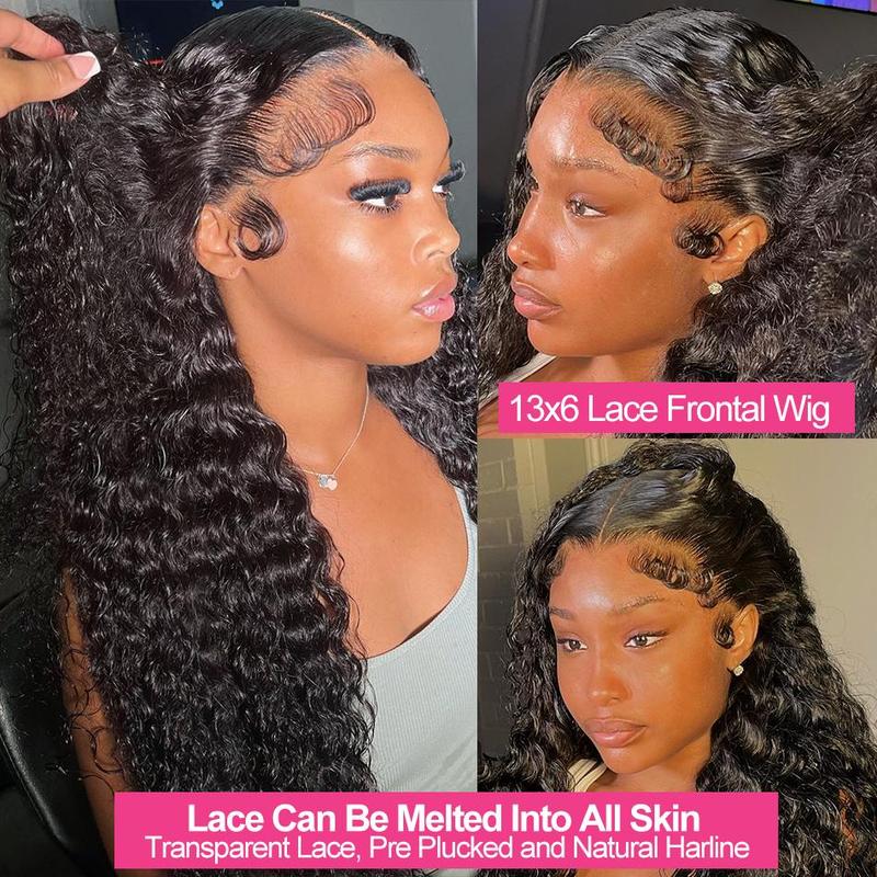 32 34Inch 13x6 13x4 Lace Front Human Hair Wigs Pre Plucked For Women Deep Wave Human Hair Lace Frontal Wigs 180 Density Transparent Lace Wig Real Human Hair #TikTokShopFallDealsForYou #TikTokShopHolidayHaul