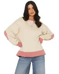 Cleo + Wolf Women's Colorblock Fleece Sweatshirt - Clfa25k3-Snd