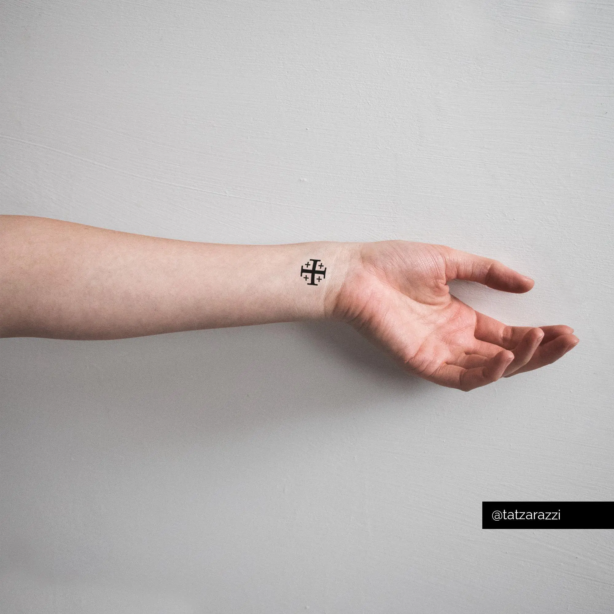 Jerusalem cross temporary tattoo | dainty pilgrim catholic coptic travel holy land traditional black simple christian orthodox israel