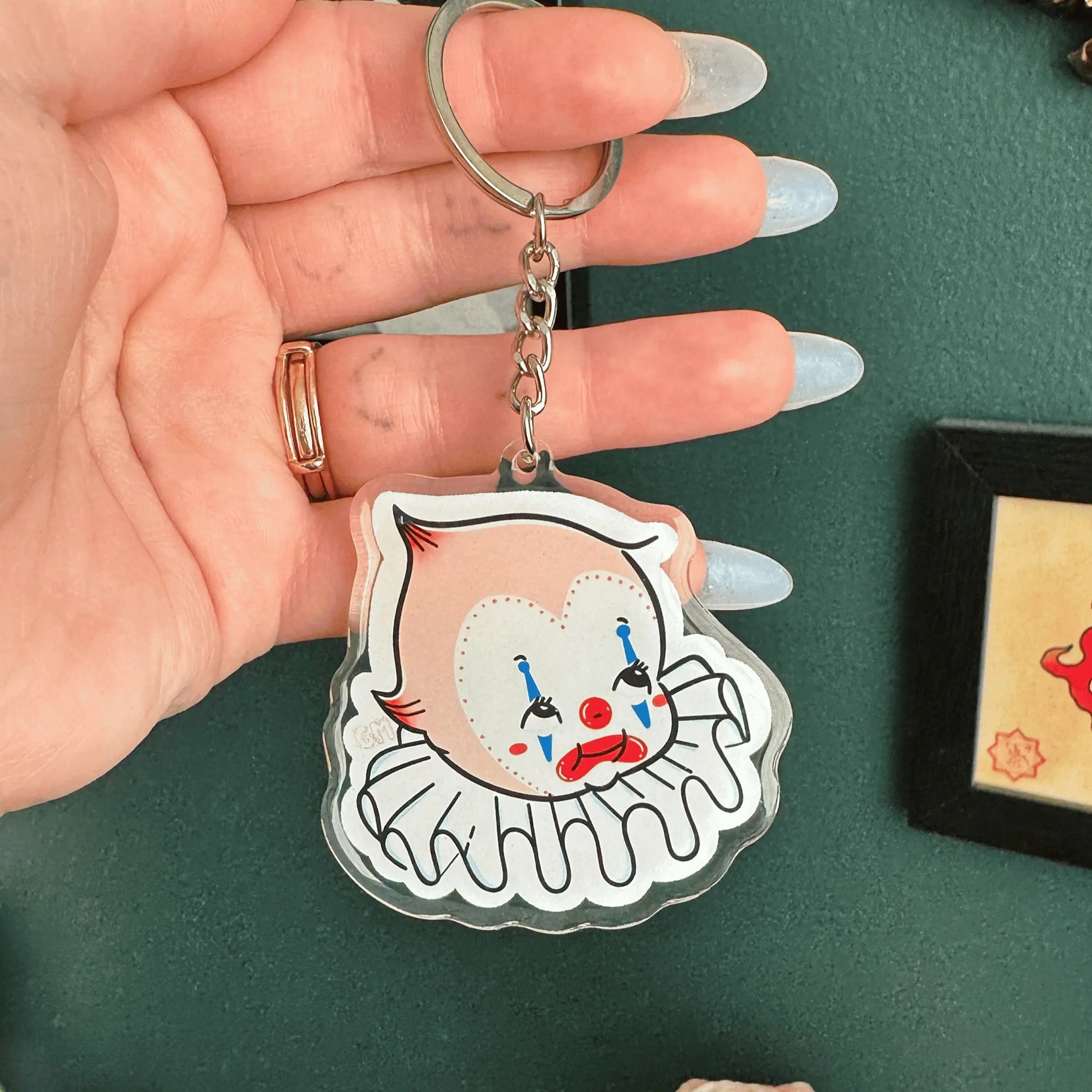Kewpie Cute Acrylic Keychain, Kewpie Keychains, Kewpie Clown, Gift For Her, Kewpie Cowboy Keycharm, Kawaii Gift Acrylic Key Ring, Keychain Accessories