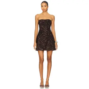 Bardot Helene Sequin Mini Dress in Chocolate
