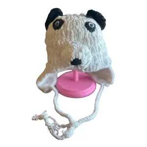 Googly Eyed Panda Beanie – Handmade & Upcycled