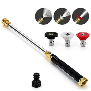 Heavy-Duty Solid Brass Pressure Washer Wand 3-Spray Modes Car Wash Patio Cleaning Tool