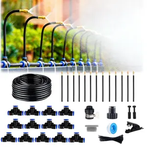 Garden Irrigation System Kit, Automatic Irrigation System, With 360-degree Flexible Atomizing Copper Nozzle, Is An Ideal Watering System For Garden Plants, Lawns And Courtyards.