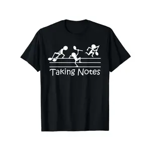 Men's music and sports fusion, playful take on 'taking notes' with musical notation and athletic elements Graphic T-Shirt - Short Sleeve Crew Neck Regular Fit Casual Wear | Soft & Breathable Fabric, Durable Print, Everyday Comfort, Machine Washable,