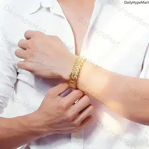 Silver Plated Copper 12mm Coin Wide Bracelet, Allergy-Proof for Everyday Wear