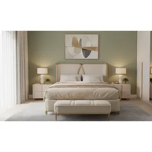 Aico Furniture - In Stock Special - Scotts Square Upholstered King Bed