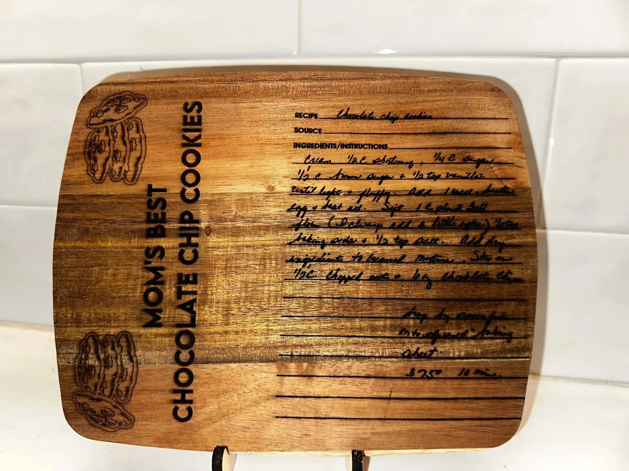 Custom Engraved Family Recipe Cutting Board – Laser Engraved Acacia Wood | Ctrl‑Alt‑Engrave