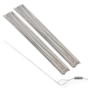 80Pcs Stainless Steel Large Eye Beading Needle, Anti-Error Jewelry Making Tool, Durable Wide Hole Needles for Fine and Coarse Threads