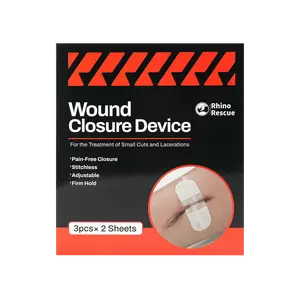 RHINO RESCUE Wound Zip Closure, Wound Closure Strips Without Suture for Cut Care Device, Adhesive Bandages