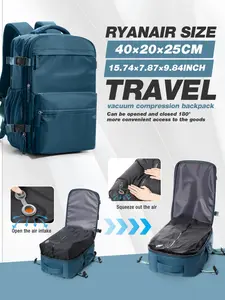 Vacuum Travel Durable Backpack Set with Pump, Flight Approved Laptop Bag, Casual Daily Commute Backpack, Outdoor Hiking Camping Shoulder Bag