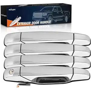 Nilight 4PCS Exterior Chrome Front Rear Driver & Passenger Car Door Handle for 2007 08 09 10 11 12 13 2014 Chevy Silverado Suburban Tahoe Avalanche GMC Sierra Yukon Cadillac Escalade Replaces#20828258