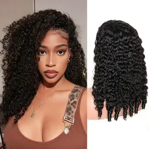 Half Wig Human Hair Burmese Curly Wig for Women 250% Density Wear Go Glueless Wigs Human Hair 3 In 1 Seamless Flip Headband Wig Hairline Beginner Friendly with Spiral End Natural Color