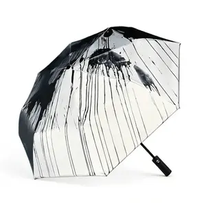 Rain Activated Color Changing Travel Umbrella, Compact Mini Windproof Portable with Reflective Night Safety, Small Travel Size for Rain & Sun UV Protection for Women and Men