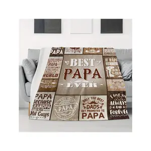 Ultra-Soft To My Papa Throw Blanket - Cozy Polyester, Rectangular Knit With Heartfelt Papa Quotes, Birthdays &, All-Season, Birthday|Warmthful Design|Polyester Knit, Papa Gifts